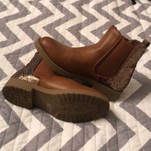 Bella Mae gold sequin booties